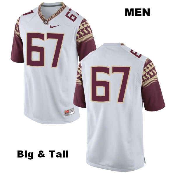 Men's NCAA Nike Florida State Seminoles #67 Adam Torres College Big & Tall No Name White Stitched Authentic Football Jersey IWL0169LN